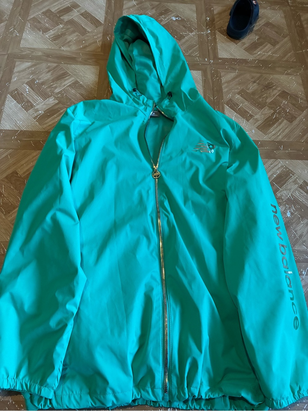 New Balance Men's Teal Hooded Windbreaker Jacket